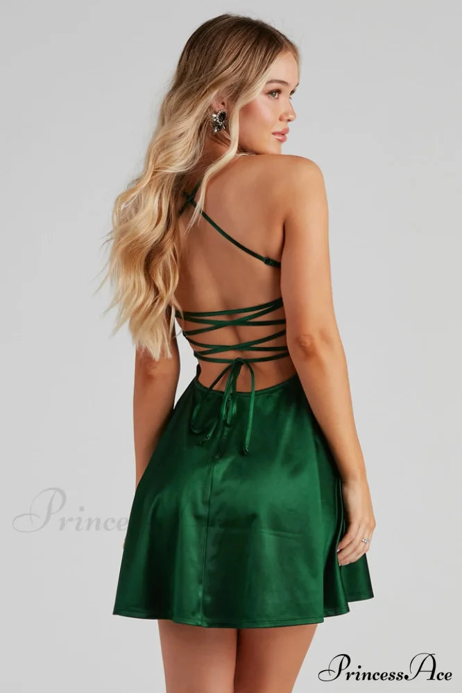 A Moment In Satin Skater Dress image 5