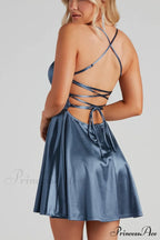 A Moment In Satin Skater Dress image 15