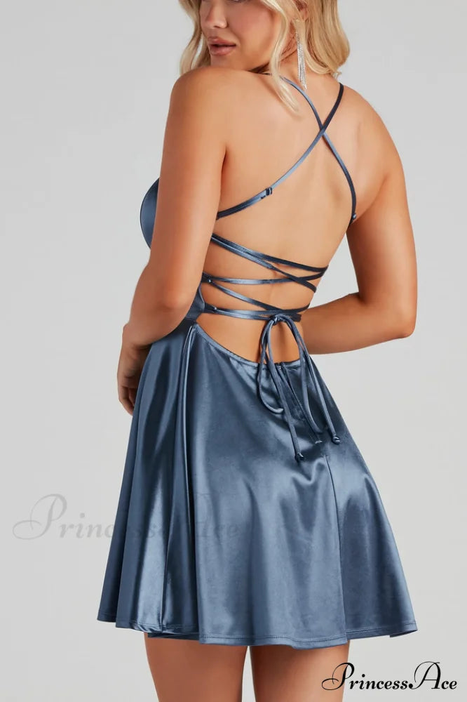 A Moment In Satin Skater Dress image 15