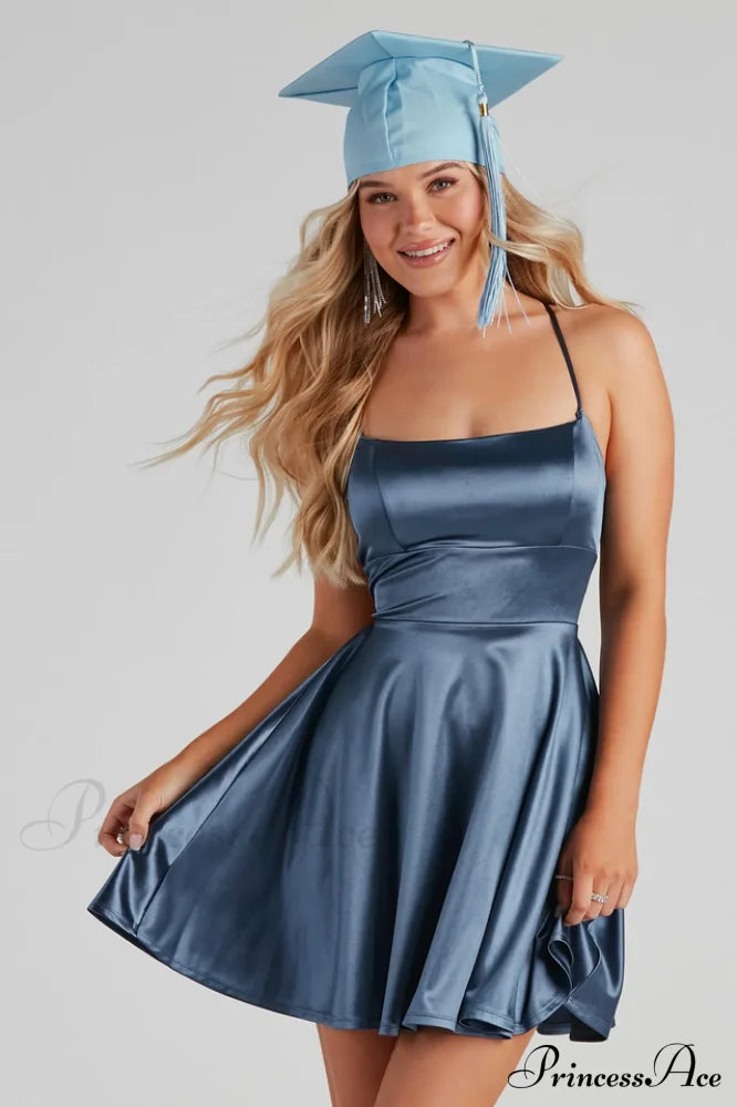 A Moment In Satin Skater Dress image 16