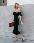 A Stylish Affair Charming Ruffled Midi Dress image 3