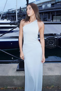 Metal Accent One-Shoulder Bodycon Maxi Dress image 1