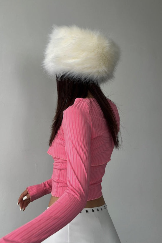 Faux Fur Thickened Y2K Dome Shaped Hat image 2