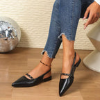 Arielle Slingback Sandals detail view styled for Avrienne