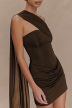 Tie Ruched Bandeau Bodycon Mini Dress image 4