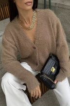 Plush V-Neck Cardigan image 9