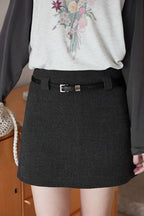 Solid Tartan Textured Skirt image 6