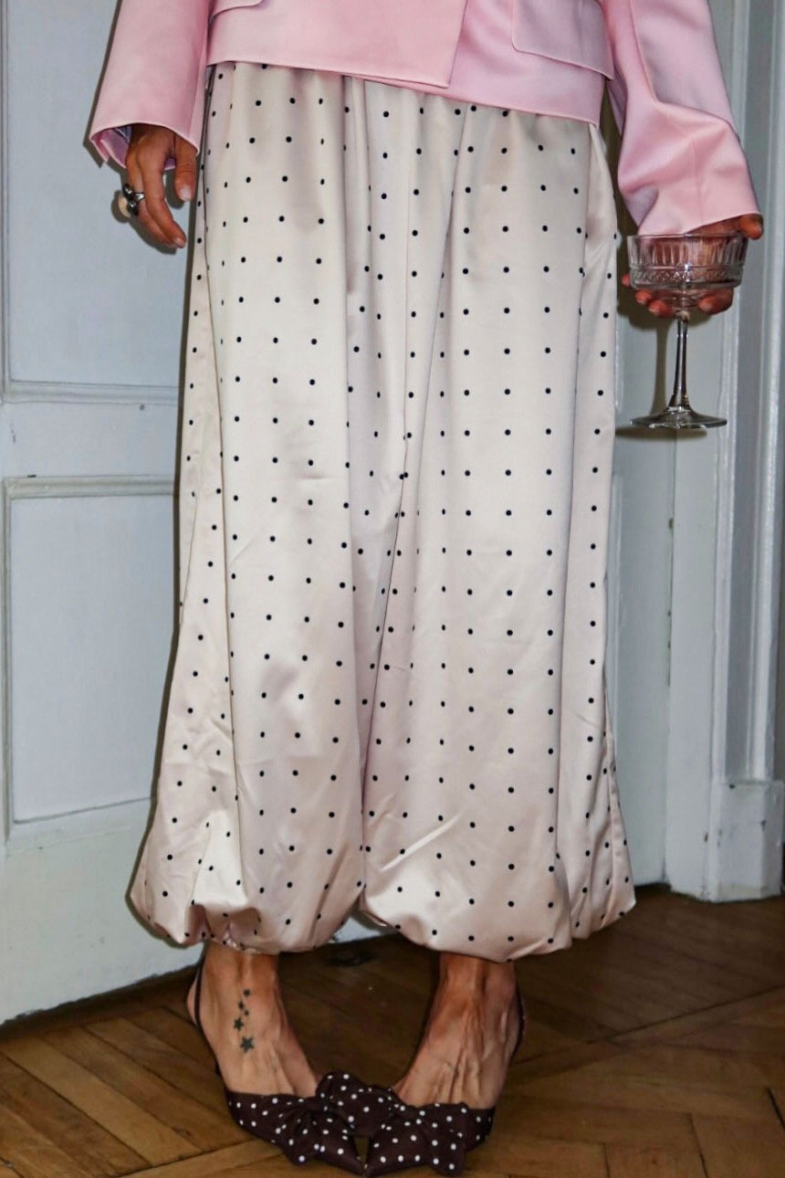 Polka Dot Satin Loose Pants image 1