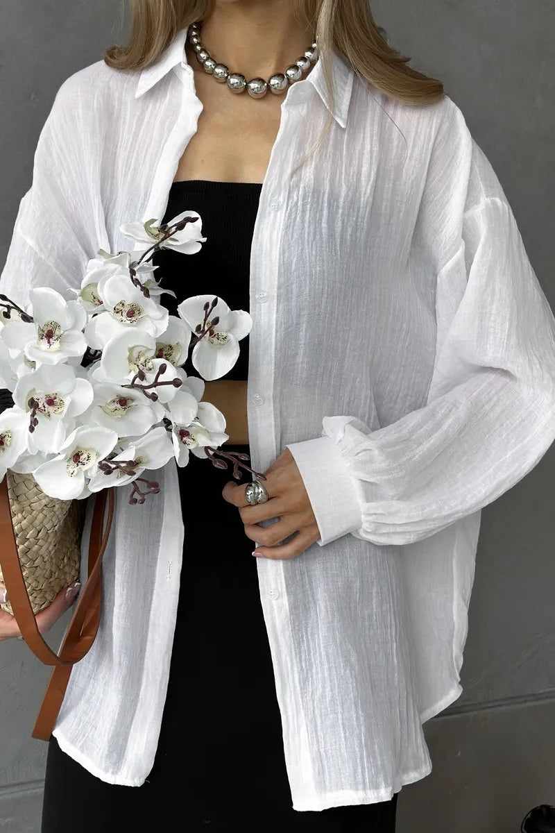 Solid Casual Chic Long Sleeve Blouse image 7