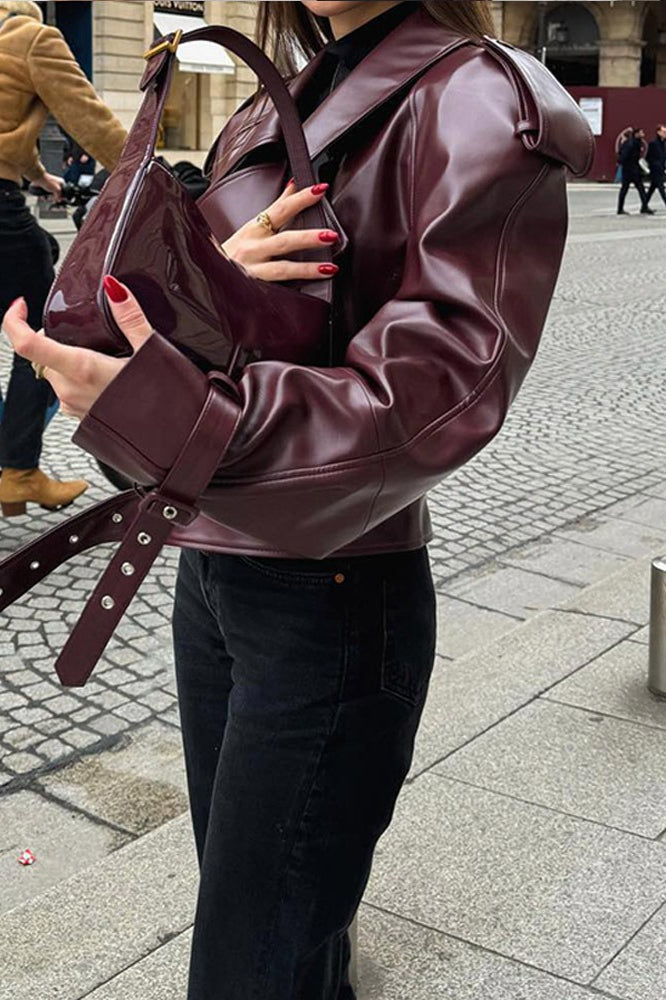 Vintage PU Leather Motorcycle Jacket image 3