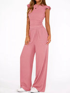 Margot Wide Leg Set detail view styled for Avrienne