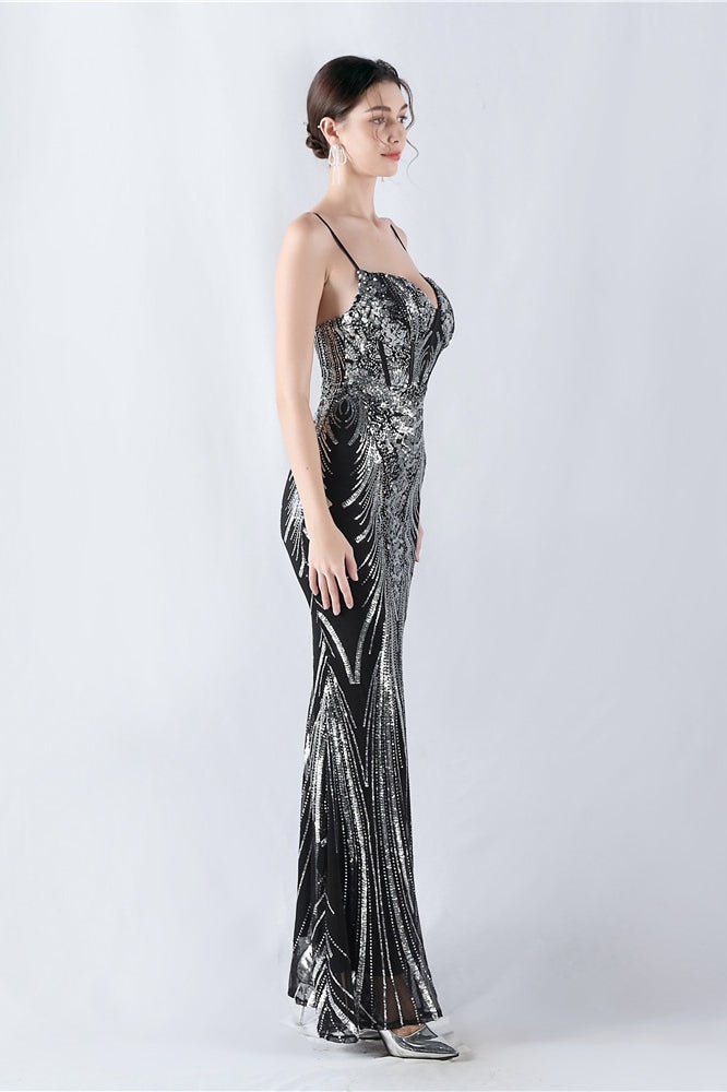 Boned Sequin Embroidered Formal Dress image 11