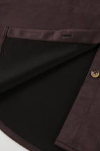 Brown Suede Loose Blazer Coat image 6