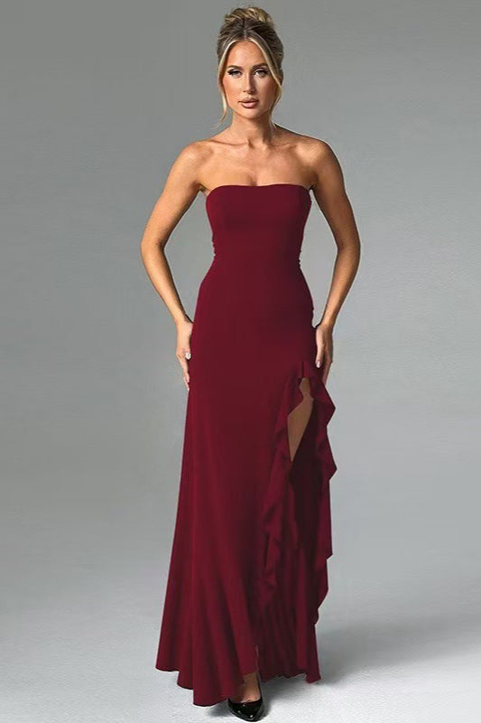 Ruffled Bustier Side Slit Formal Dress image 2