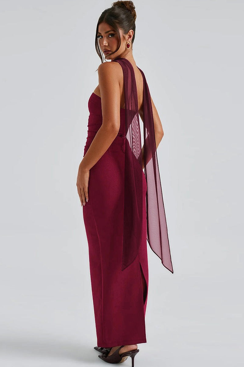 Sheer Sleeve Bustier Gown Formal Dress image 8
