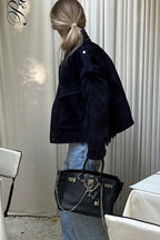 Wide Shoulder Suede Pocket Jacket image 10