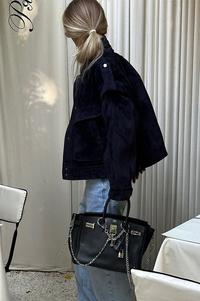 Wide Shoulder Suede Pocket Jacket image 10