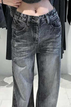 Vintage Washed Straight Wide Leg Jeans image 3