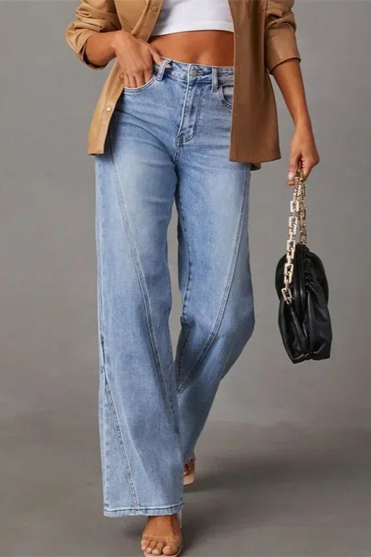 Loose Patchwork Wide Leg Jeans image 2