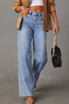 Loose Patchwork Wide Leg Jeans image 11
