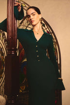 Elegant Collared Knit Sweater Dress image 12