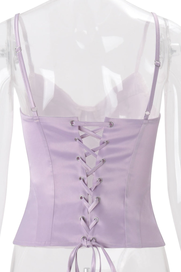 Button Detail Lace Satin Slim Cami Top image 6