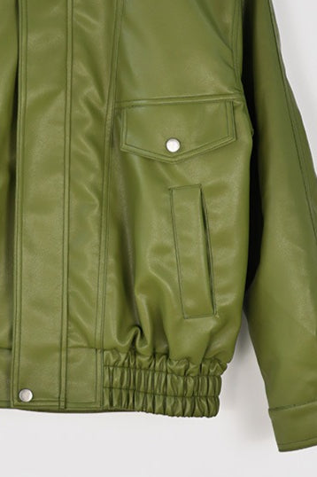 Vintage Green Faux Leather Jacket image 9