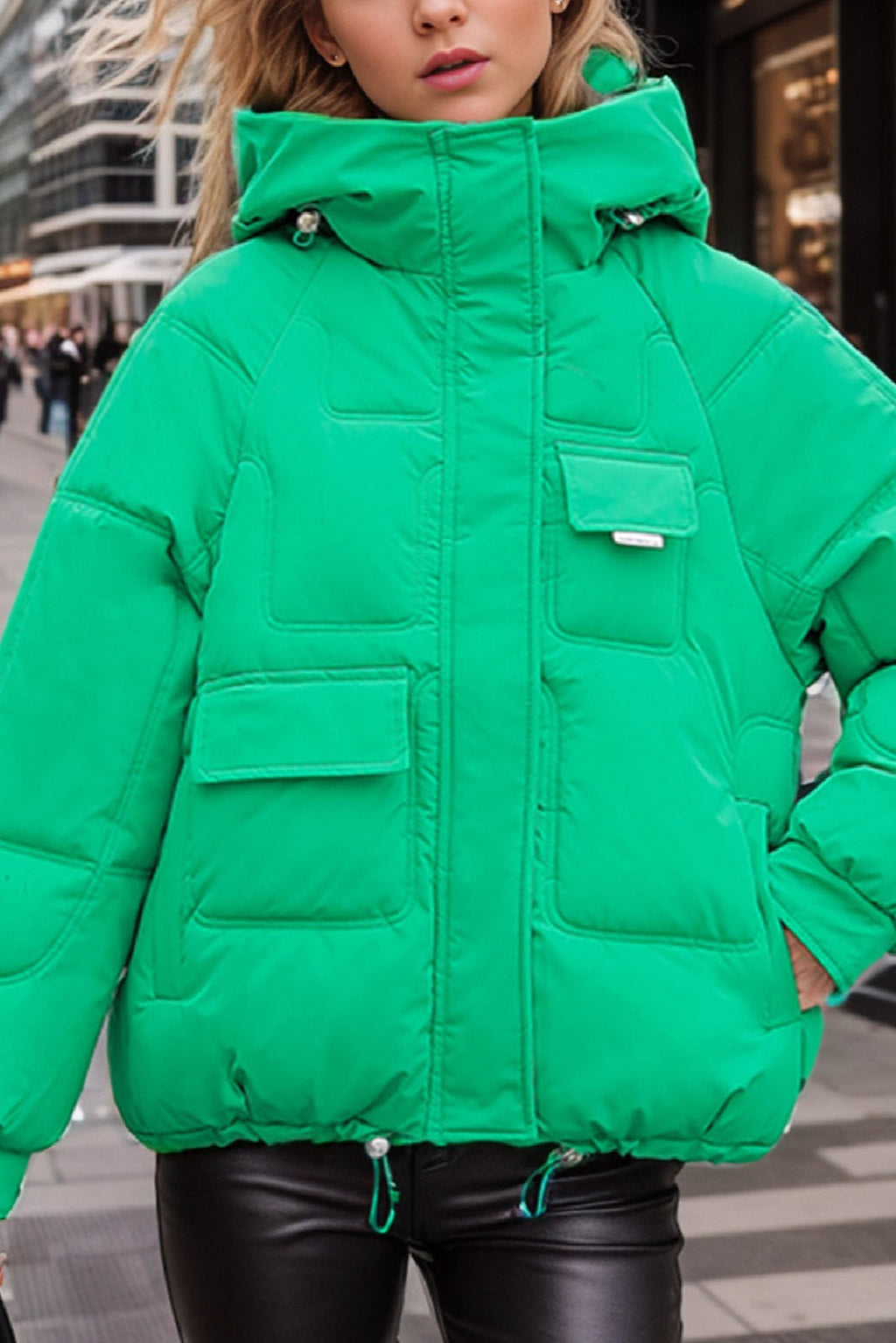 Cropped Insulated Cargo Puffer Jacket image 13