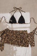 Leopard Ruffle Skirt Three Piece Swim Set image 4