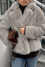 Solid Color Minimalist Fleece Loose Coat image 9