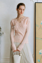 Feather Lace Detail Knit Top image 6