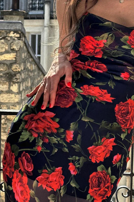 Floral Print Spaghetti Strap Bodycon Floral Dress image 4