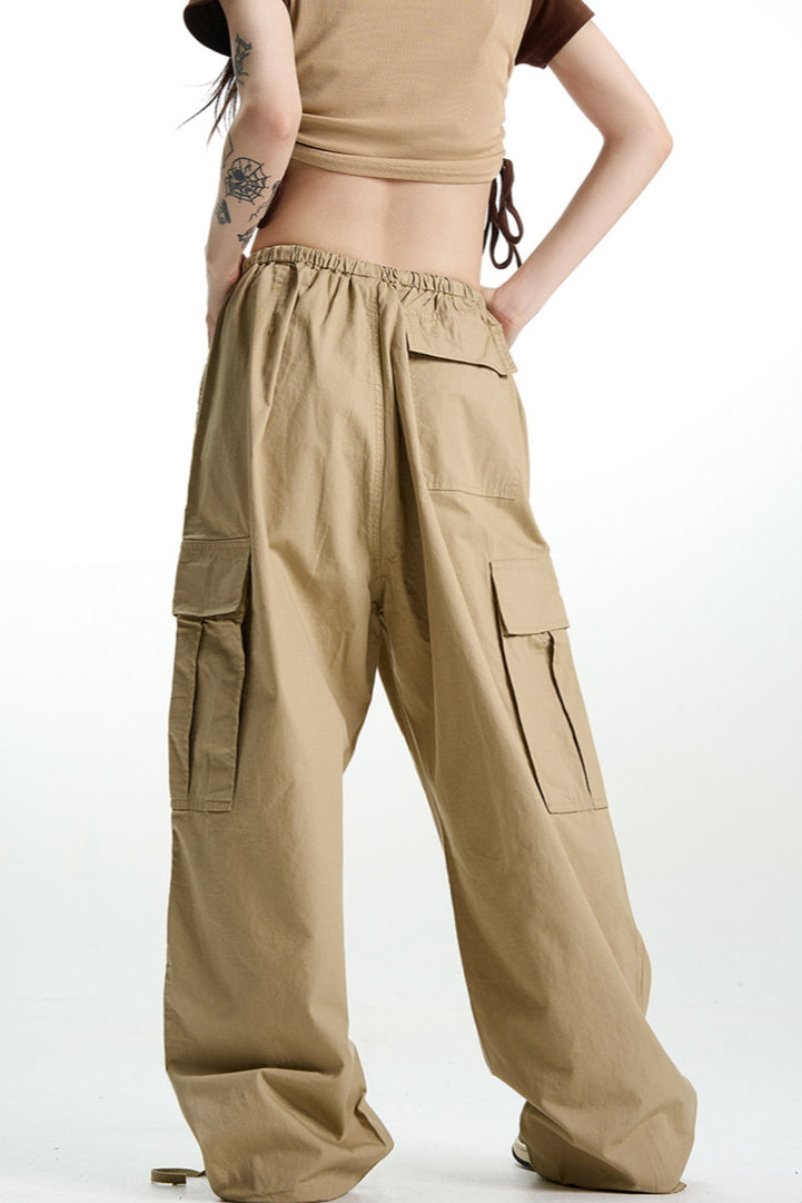 Vintage Khaki Wide Leg Cargo Pant image 4