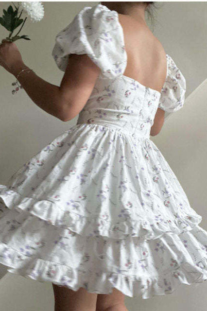 Floral Ruched Waist Mini Dress image 5