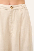 Joelle Linen Trousers detail view styled for Avrienne