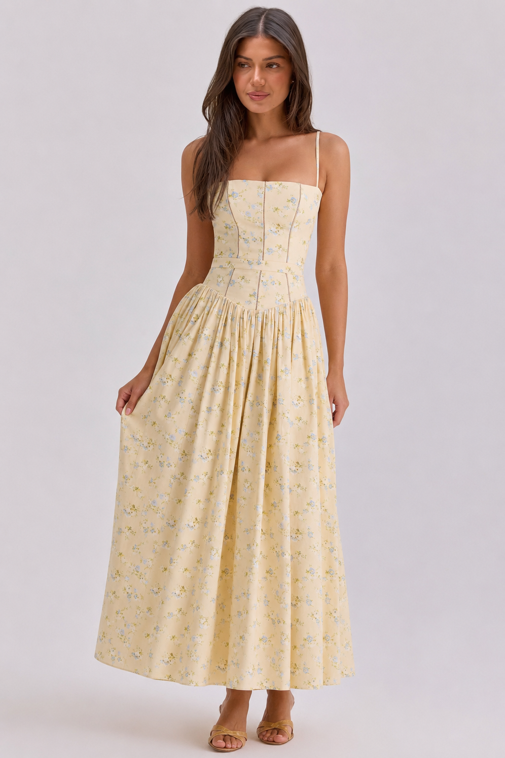 Chic Floral Print Cami Slip Maxi Dress image 7