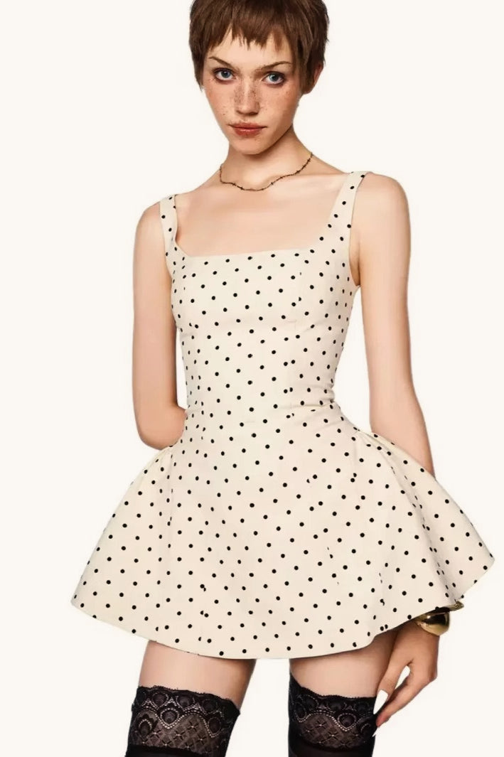 Polka Dot Square Neck Cami Mini Dress image 1