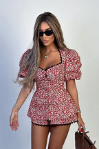 Puff Sleeve Floral Tie Two Piece Set image 1