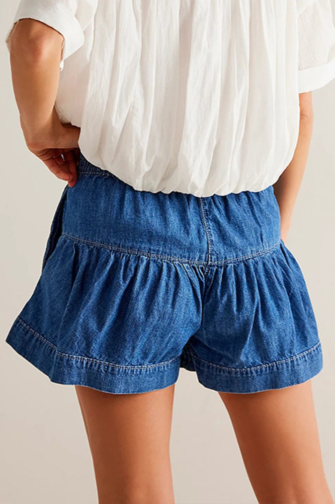 Ruffled Hem A line Denim Casual Shorts image 10