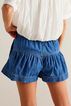 Ruffled Hem A line Denim Casual Shorts image 10