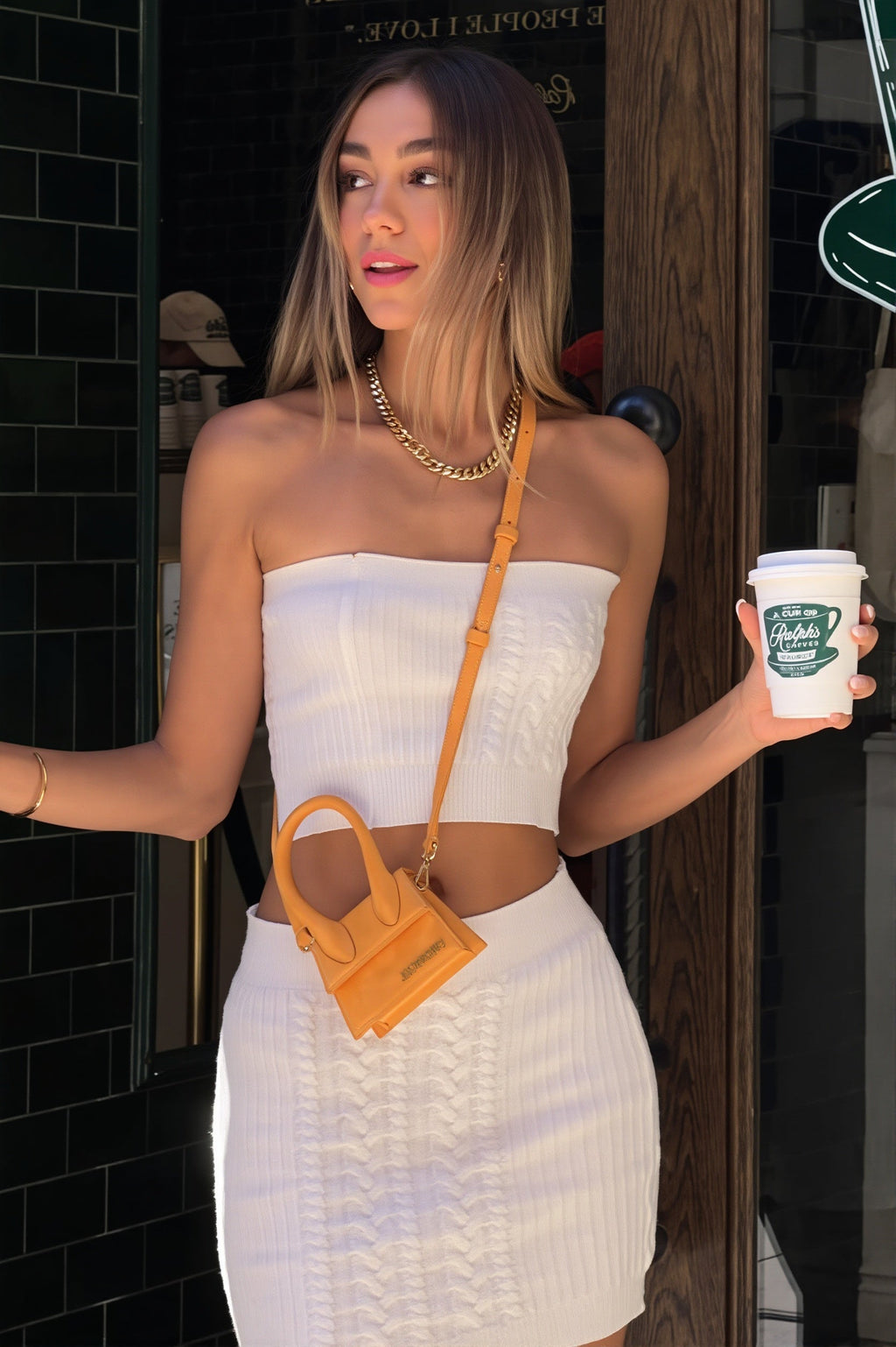 Sexy Solid Strapless Sleeveless Bodycon Mini Skirt Sets image 4