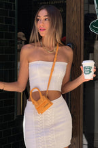 Sexy Solid Strapless Sleeveless Bodycon Mini Skirt Sets image 4