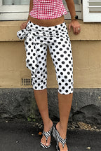 Polka Dot Print Tie Cropped Pants image 3