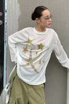 Casual Starfish Sheer Long Sleeve T-shirt image 3