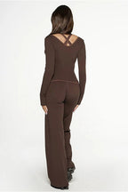 Color Block Casual Slim Three Piece Set image 10