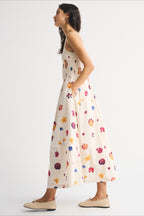 Striped Pocket A-Line Printed Midi Dress image 8