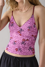 Retro Mesh Slim Lace Cami Top image 2