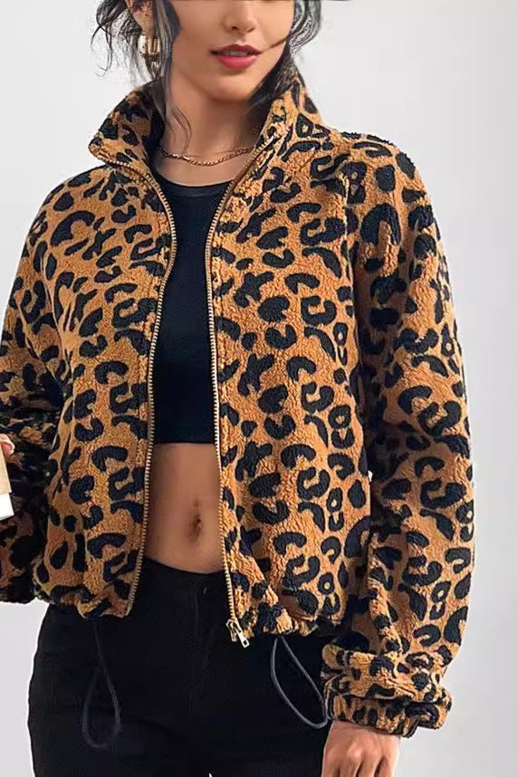 Cozy Leopard Print Fleece  Coat image 2