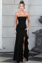 Ruffled Bustier Side Slit Formal Dress image 8