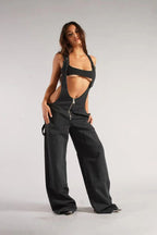 Low Rise Wide Leg Overall Jeans image 11